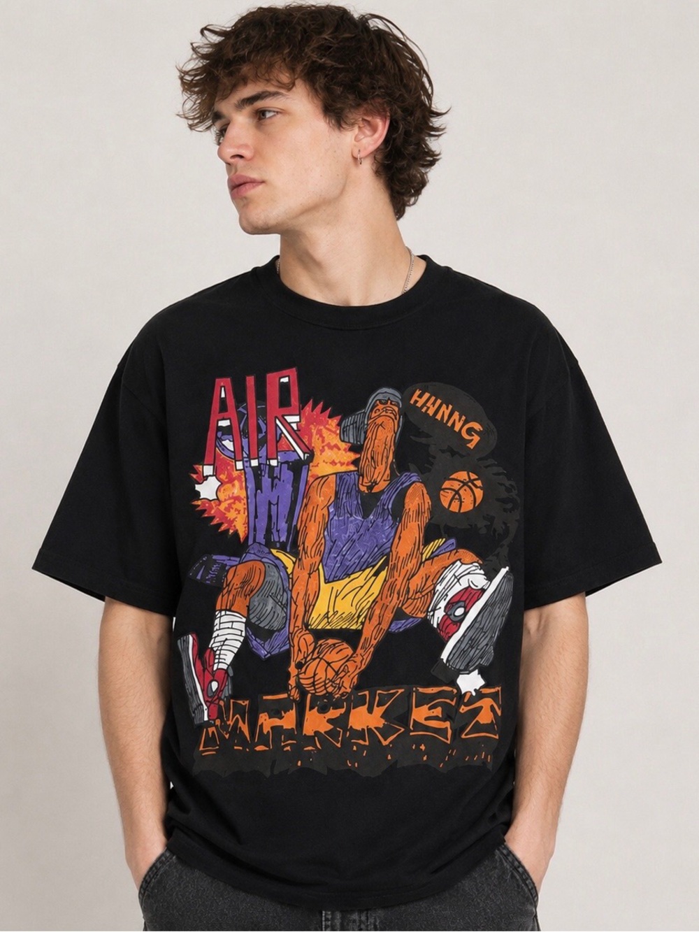 Market “Air Market Hnnng” Graphic T-Shirt Black | Streetwear Tee | Size XXL